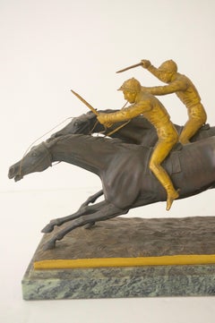 Bronze Sculpture of Two Racing Jockeys