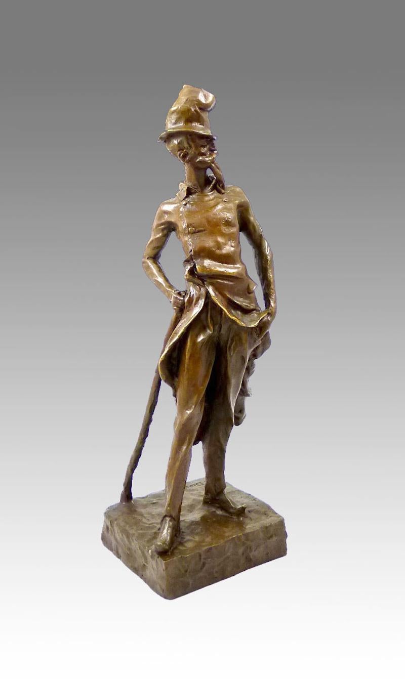 Bronze sculpture of Ratapoil after Honoré Daumier, 20th century.

Bronze sculpture of Ratapoil after Honoré Daumier, 20th century.
H: 34cm, W: 14cm, D: 11cm