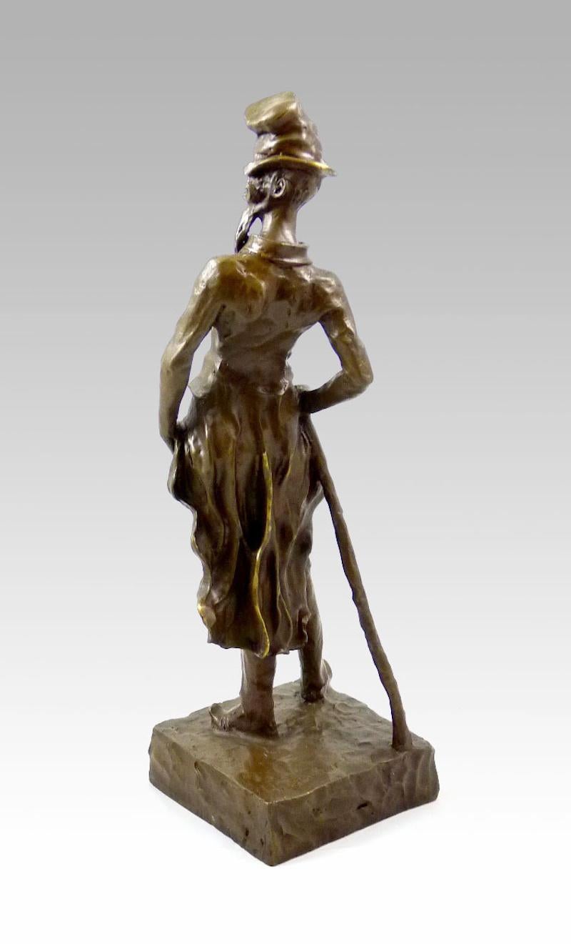 Mid-Century Modern Bronze Sculpture of Ratapoil after Honoré Daumier, 20th Century. For Sale