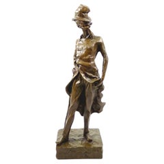 Bronzeskulptur von Ratapoil nach Honoré Daumier, 20. Jahrhundert.