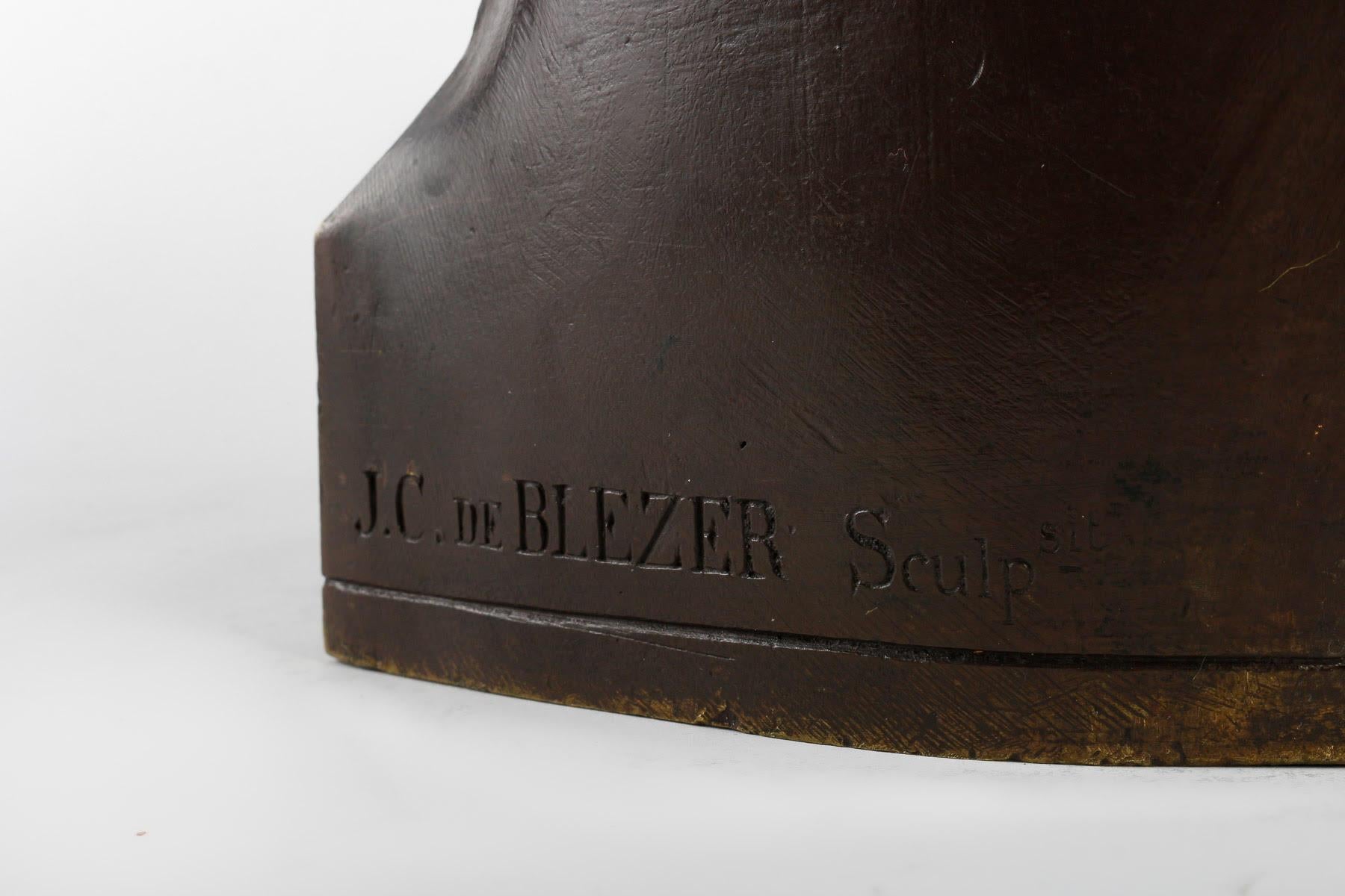 French Bronze Sculpture of the Artist Joseph Charles de Blezer. For Sale