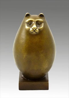 Sculpture en bronze du grand chat d'après Fernando Botero, 20e siècle.