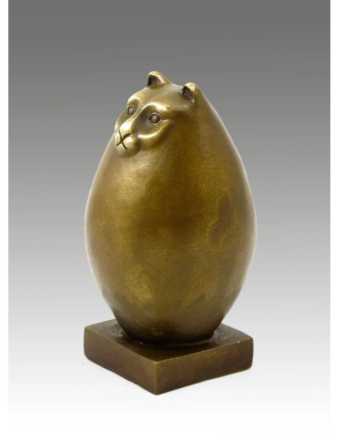 Moderno Scultura in bronzo del Grande Gatto di Fernando Botero, XX secolo. in vendita
