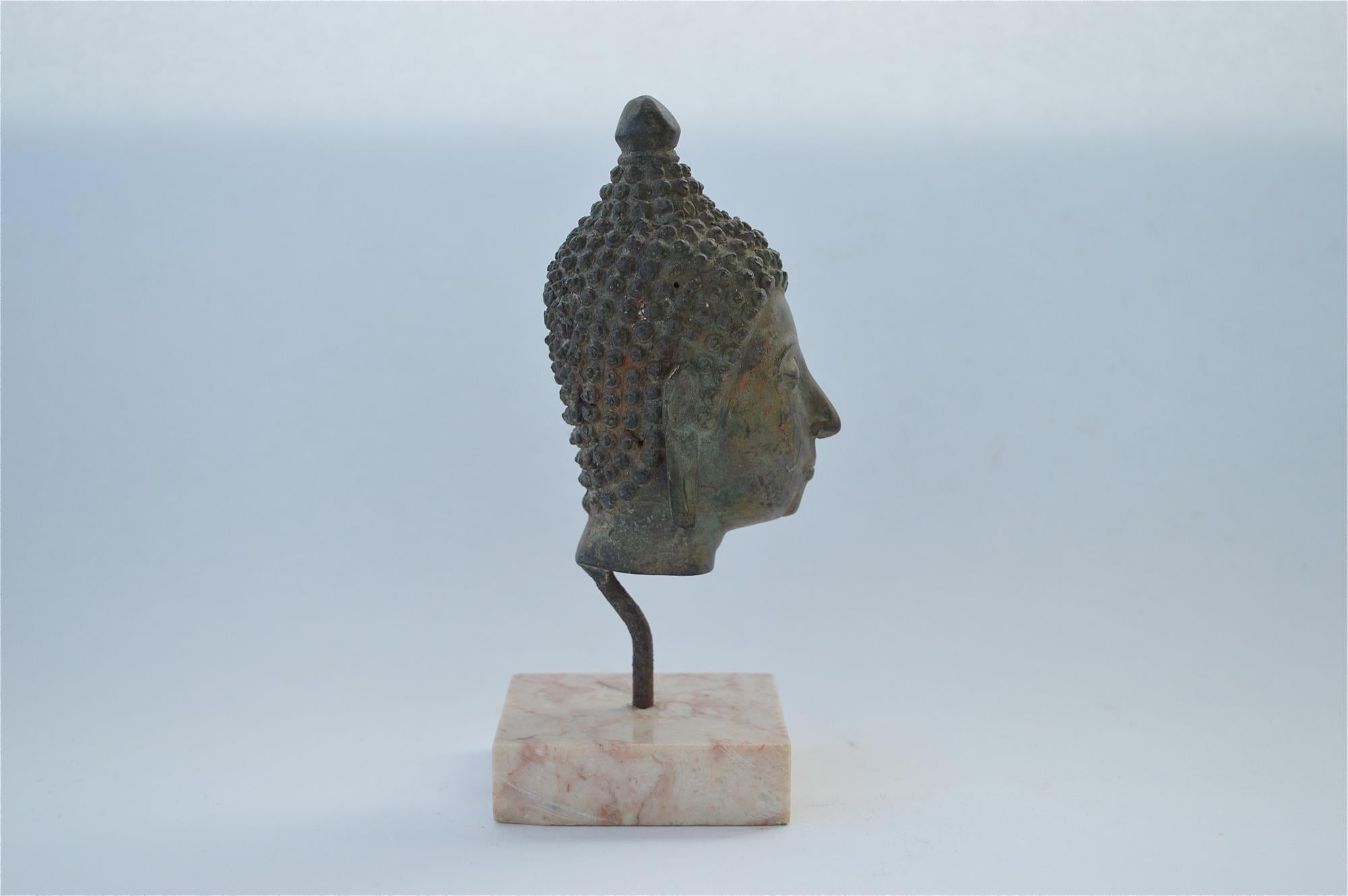 Anglo-Indian Bronze Sculpture of the Head of Buddha