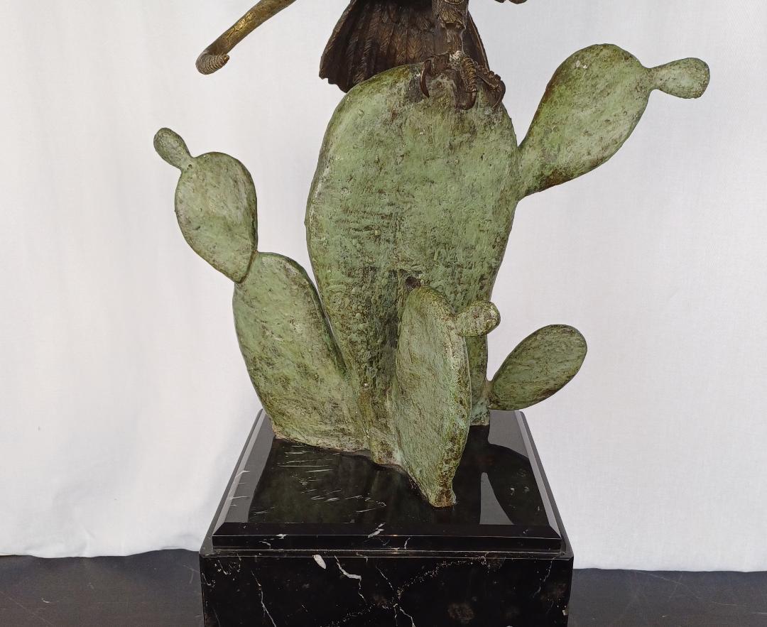 XXIe siècle et contemporain Sculpture en bronze d'Alberto Estrada représentant l'aigle mexicain