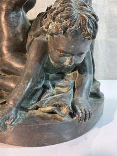 Bronze Sculpture of Three Children Playing
