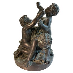 Bronze Sculpture of Three Children Playing