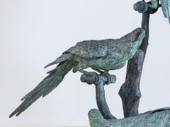 Bronze Sculpture of Three Parrots, Italy Mid 20th C.