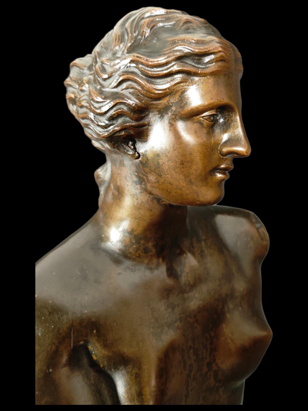 Baroque Bronze Sculpture of Venus, Louvre Museum, 19th Century For Sale