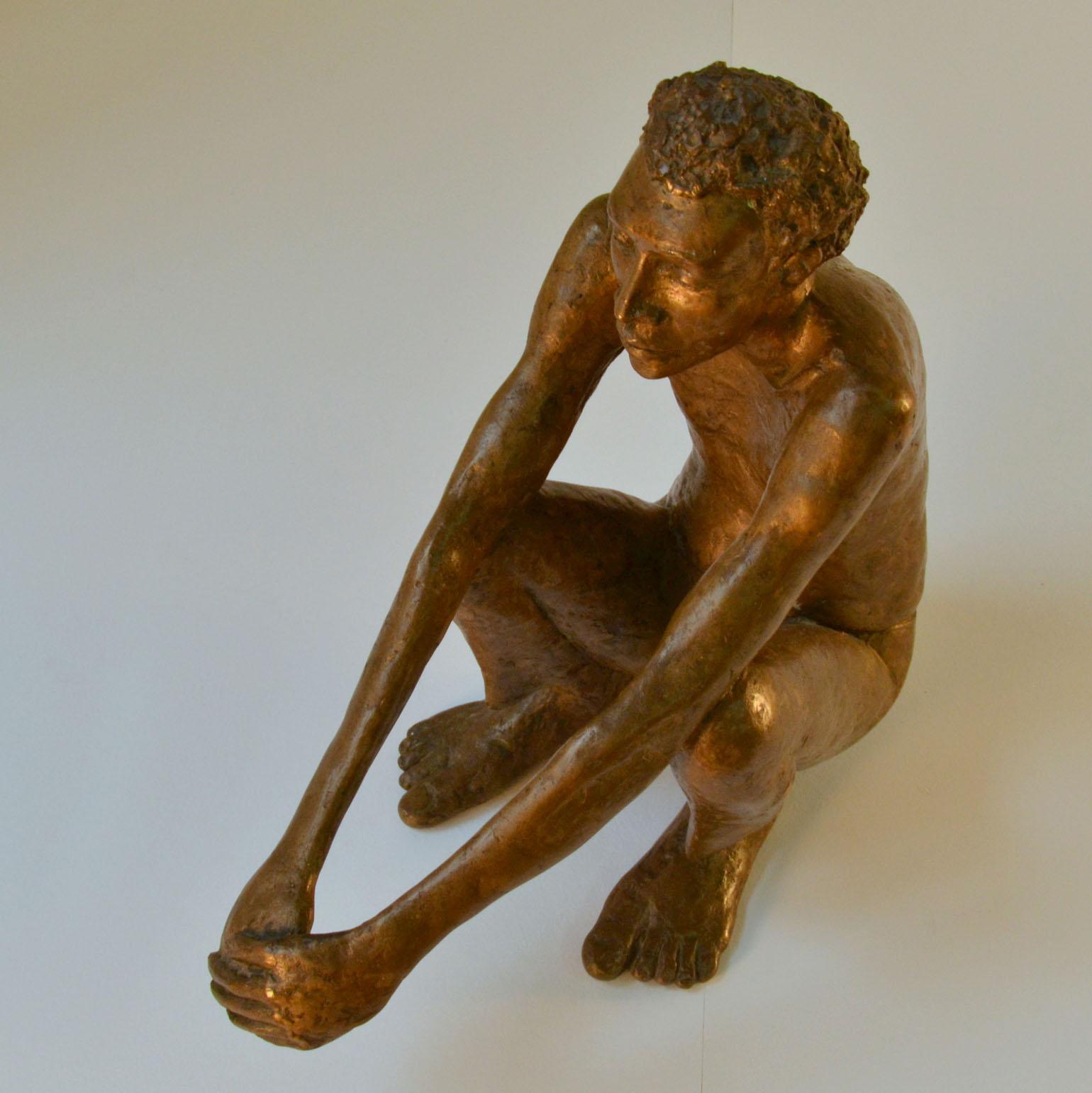 Bronze Sculpture of Waiting Man, Dutch 1986 For Sale 1