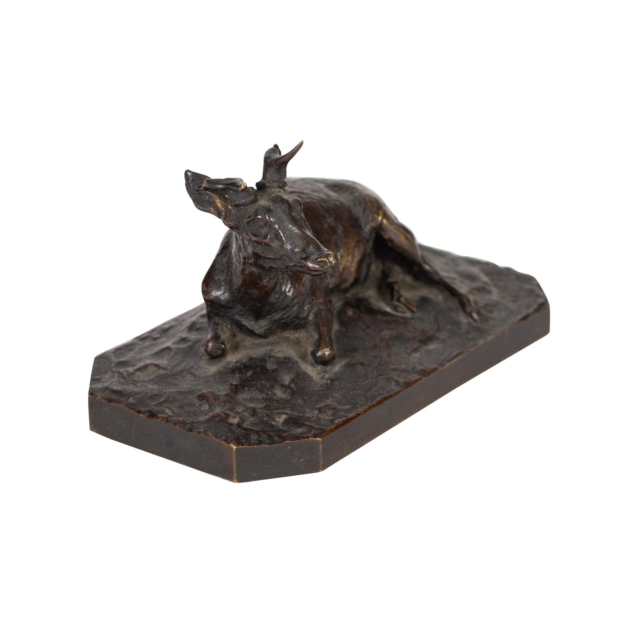 Bronze Sculpture of Young Stag by Pierre-Jules Mene In Good Condition For Sale In West Palm Beach, FL