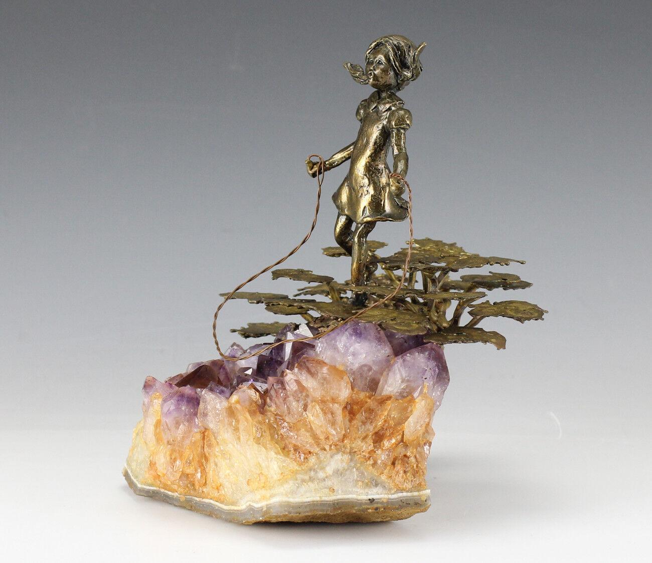 Bronze Sculpture on Amethyst Crystals - Small Girl Jumping Rope

Small girl jumping rope amidst leafy outcroppings. Second half 20th century, unsigned.

Additional Information:
Region of Origin: US 
Subject: Figures & Nudes 
Material: