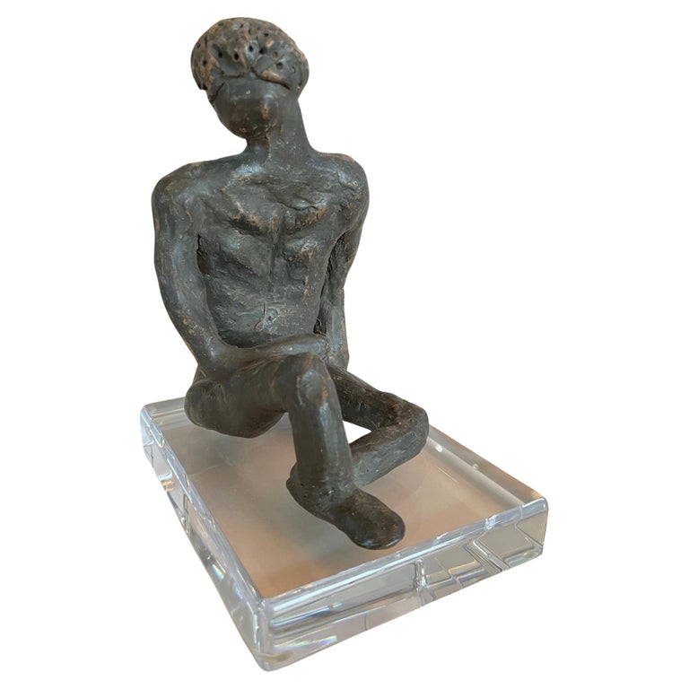 Bronze Sculpture on Lucite Base, France 1930s For Sale at 1stDibs