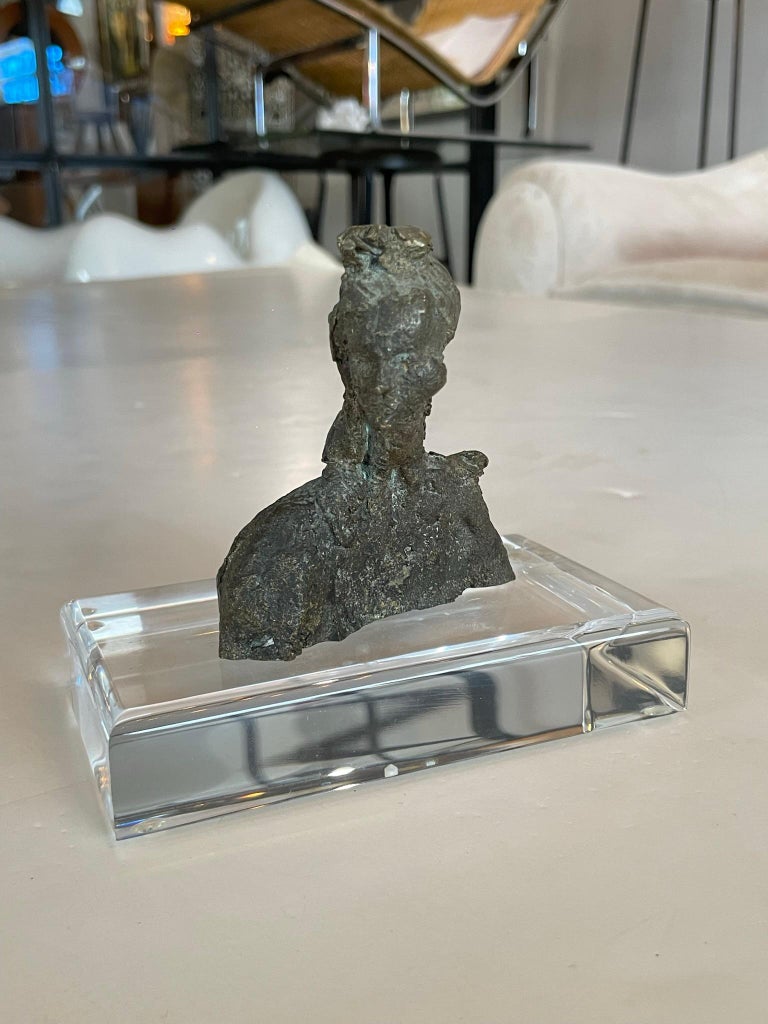 Bronze Sculpture on Lucite Base, France, 1940s For Sale at 1stDibs