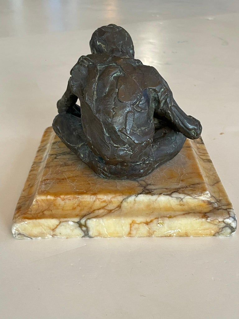 Bronze Sculpture on Marble Base, France, 1940s For Sale at 1stDibs