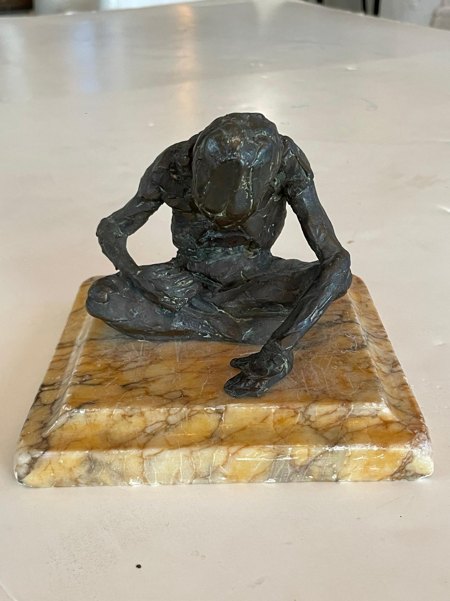 20th Century Bronze Sculpture on Marble Base, France, 1940s For Sale