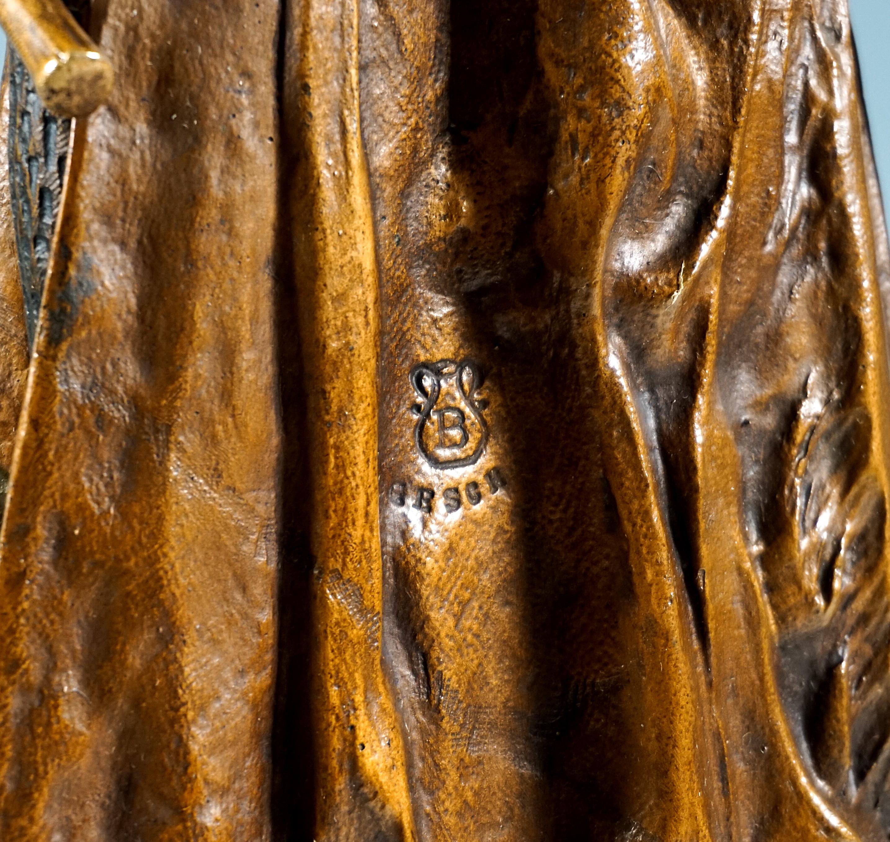 Escultura de bronce, Escena oriental bajo palmeras con iluminación, Bergmann Vienna 7
