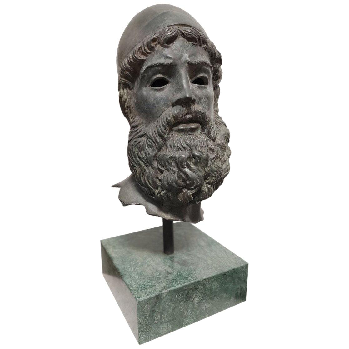 Bronze Sculpture "Portrait of a Greek Warrior" For Sale
