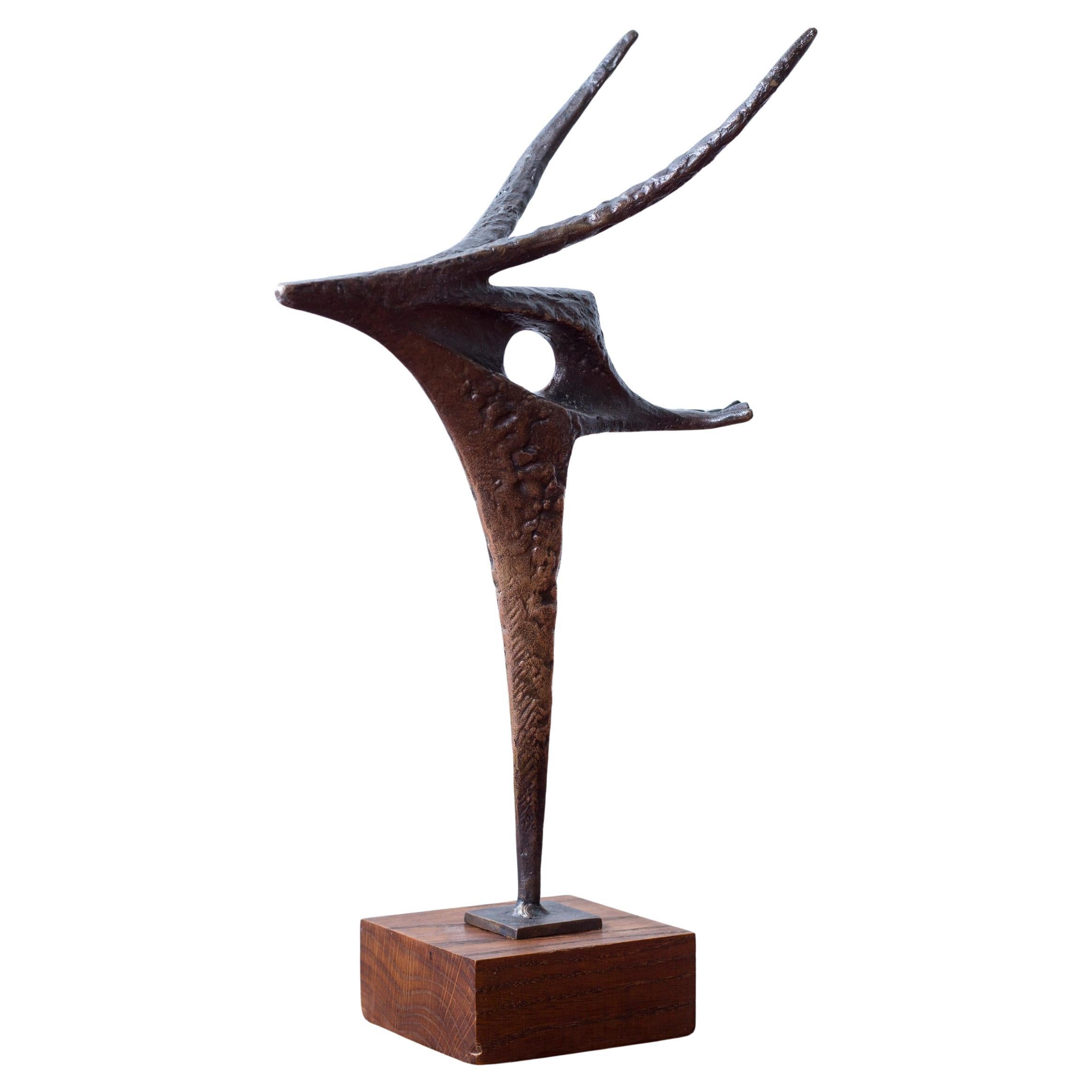 Bronze sculpture "Prehistoric bird" by Bengt Amundin, Sweden 1957