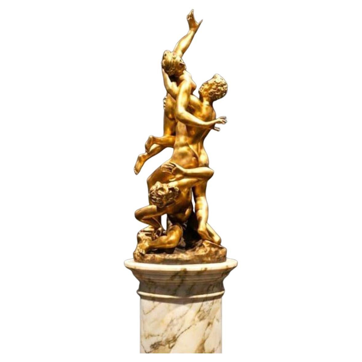 Bronze sculpture, Rape of the Sabine Women, H. 126 cm For Sale
