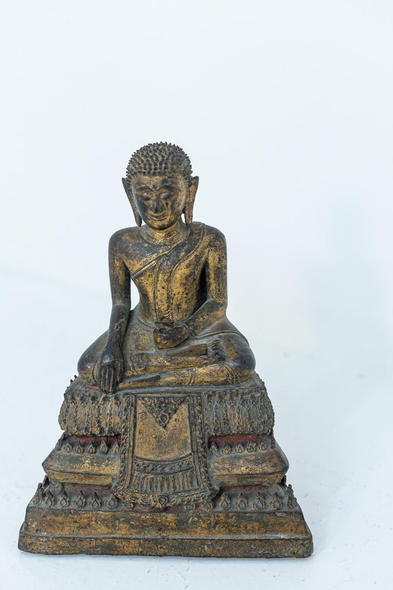 Qing Bronze Sculpture Rattanakosin Thai Depicting a Buddha For Sale