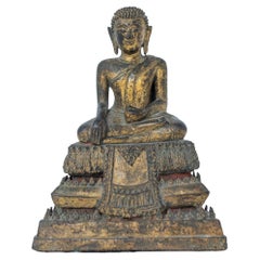 Sculpture thaïlandaise en bronze Rattanakosin représentant un Bouddha