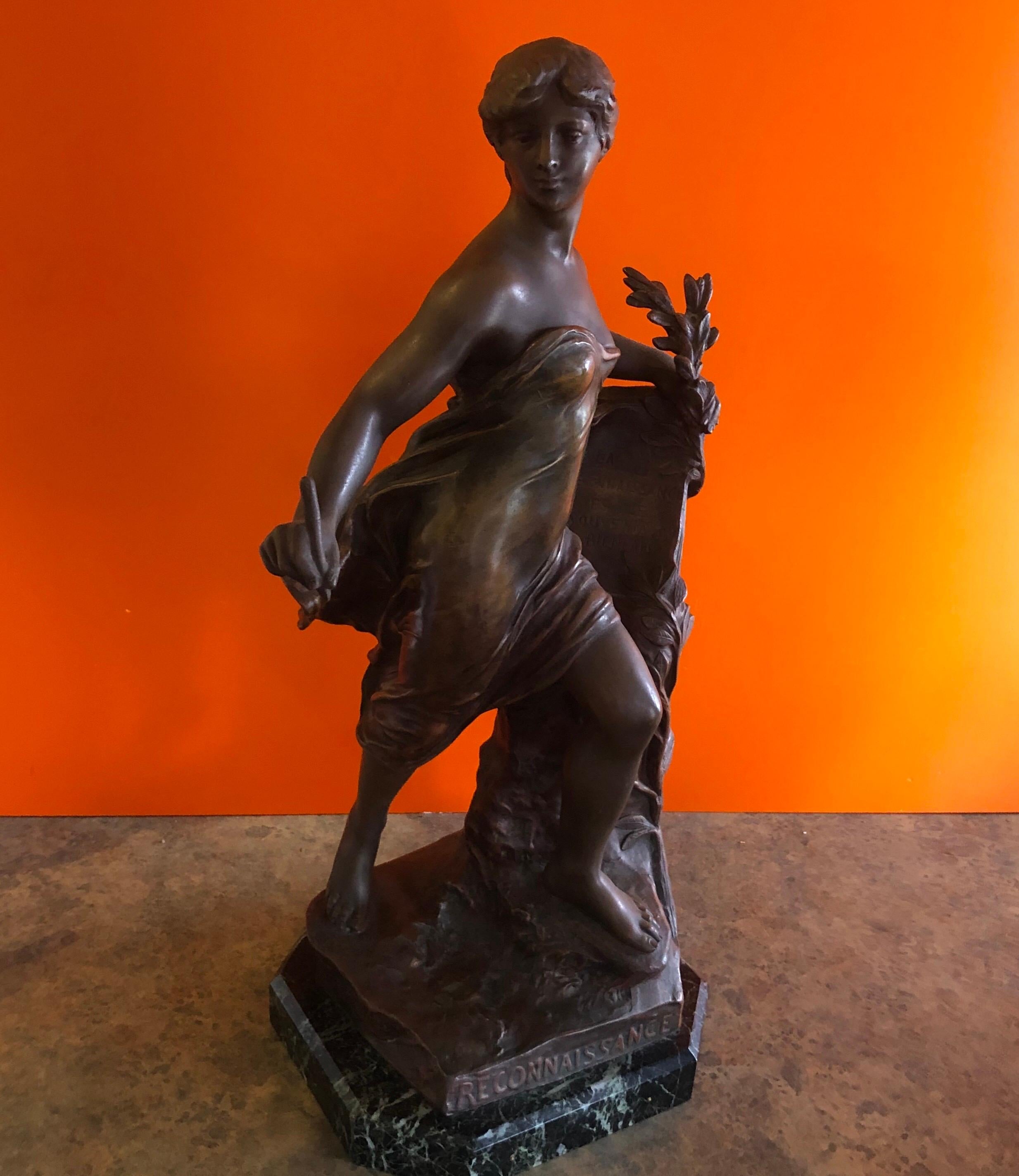 Sculpture en bronze Renaissance d'Eugene Marioton en vente 5