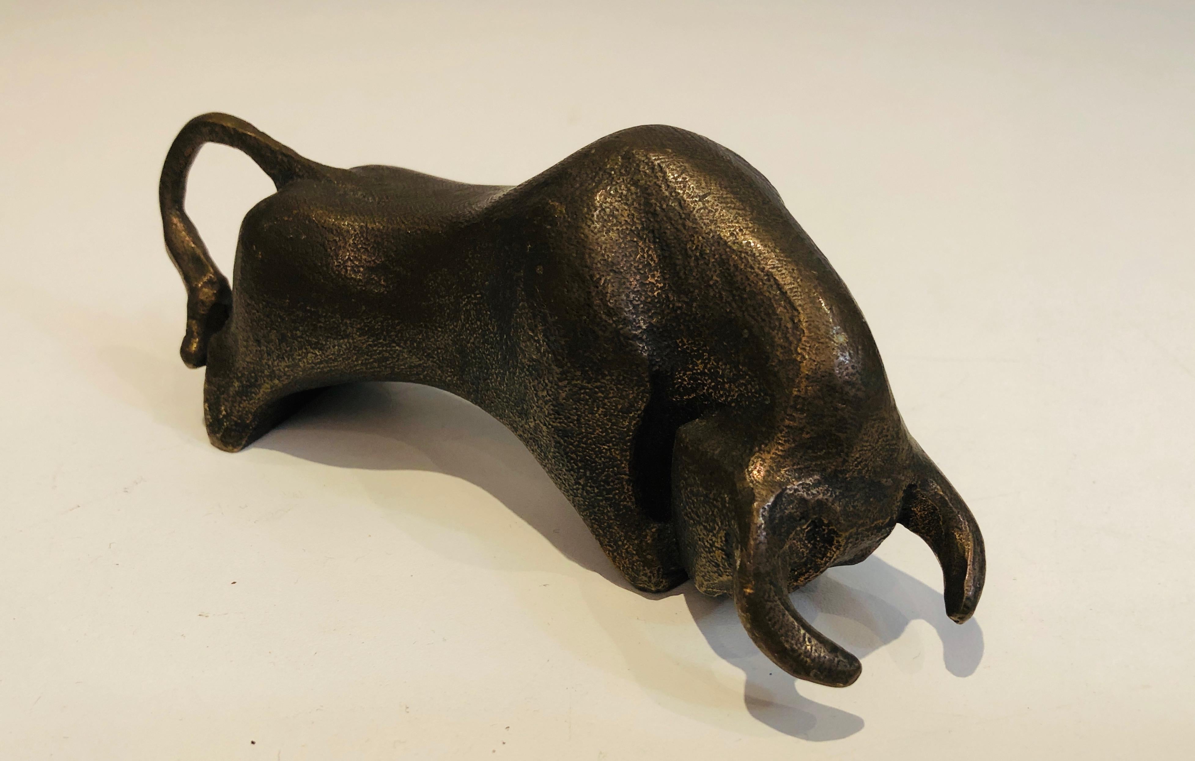 Bronze Sculpture Representing a Bull, French Work, circa 1950 1