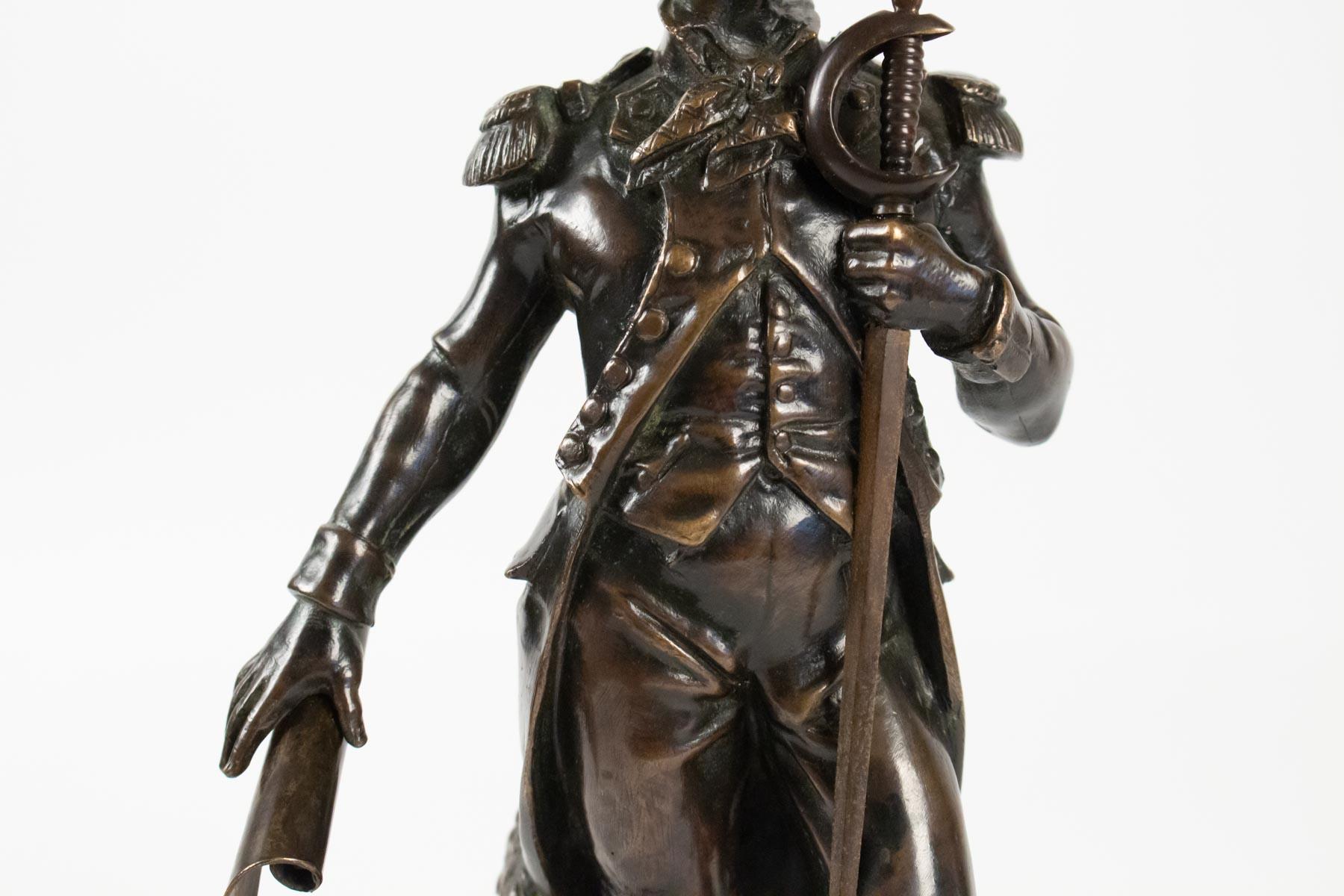 Napoleon III Bronze Sculpture Representing A Military Leader, 19th Century, Antiquity