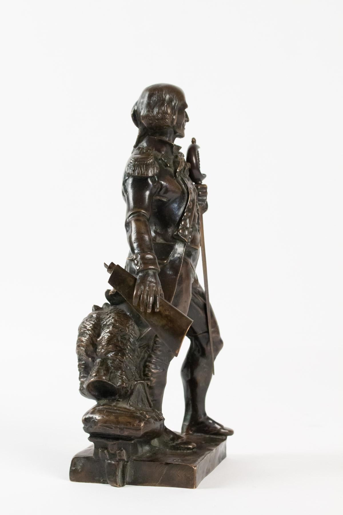 Patinated Bronze Sculpture Representing A Military Leader, 19th Century, Antiquity