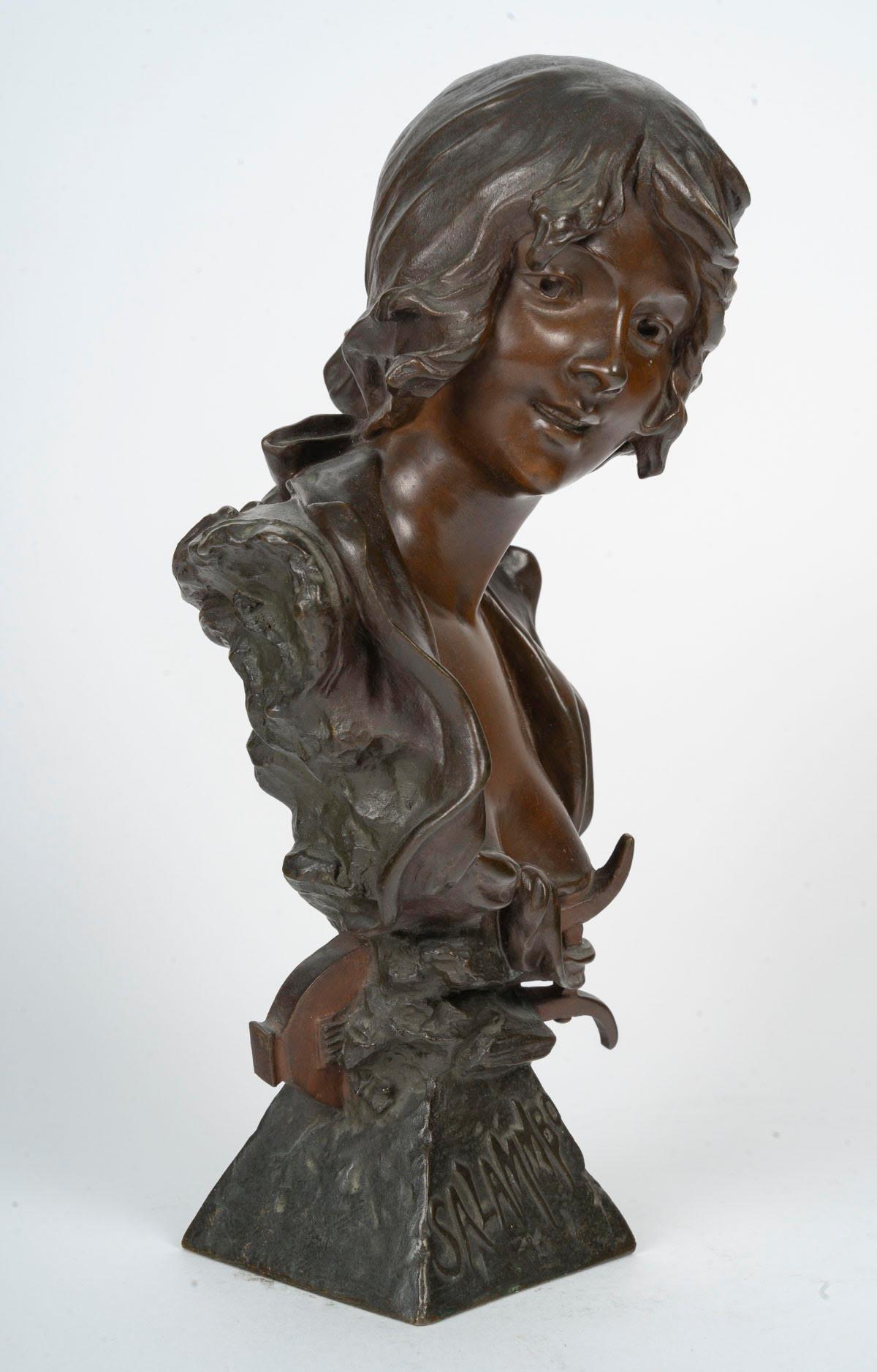 French Bronze Sculpture Representing Salammbo by A.Sefebire, early 20th Century. For Sale
