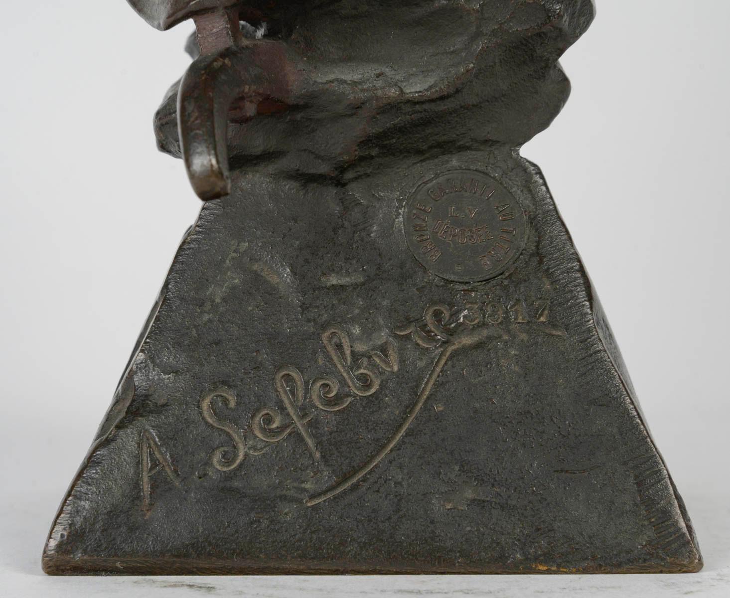 Bronze Sculpture Representing Salammbo by A.Sefebire, early 20th Century. For Sale 2