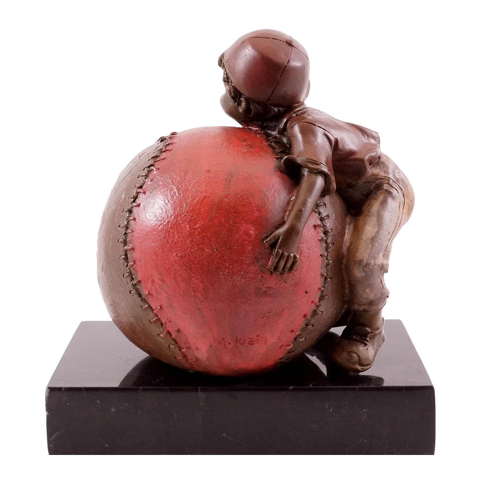 Bronzeskulptur des Kindes und der Freude am Baseball, 20. Jahrhundert. im Zustand „Gut“ im Angebot in Saint-Ouen, FR