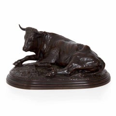 Bronze Sculpture "Resting Bull" by Rosa Bonheur
