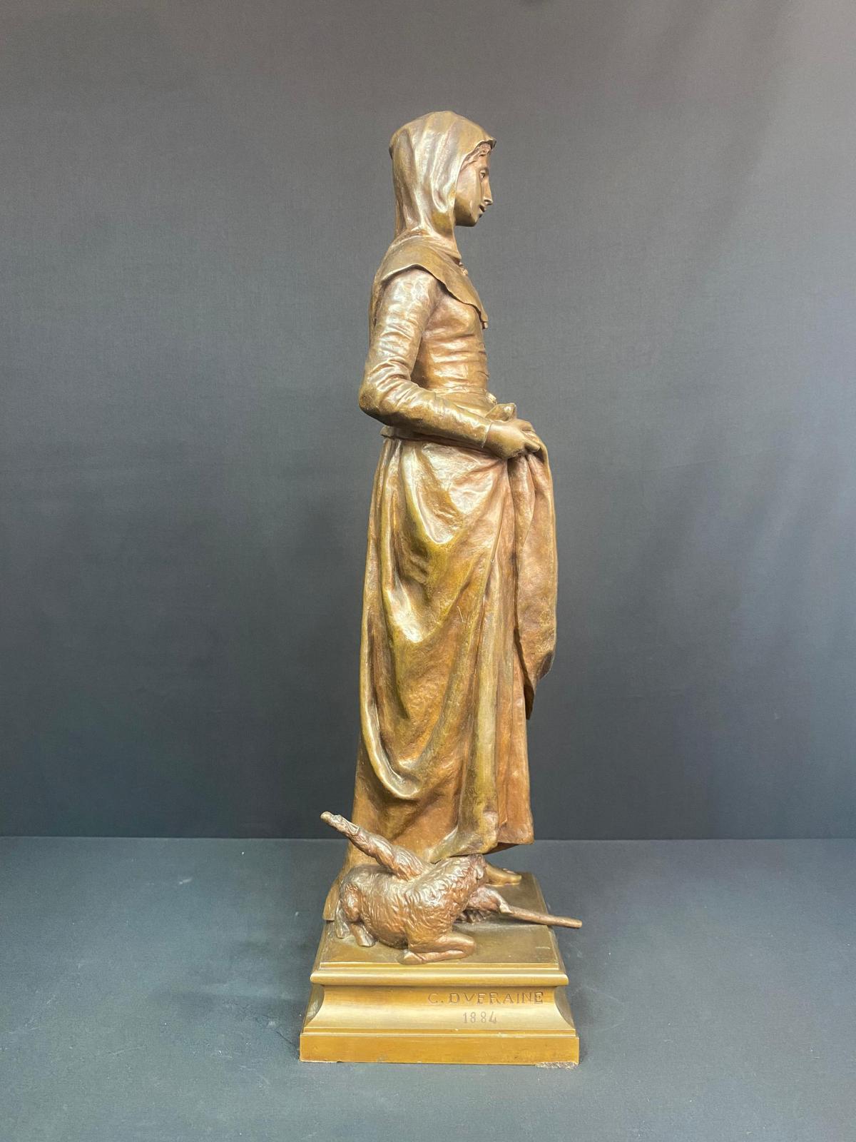 Napoleon III Bronze Sculpture - Sainte Germaine - Charles Dufraine - France - XIXth For Sale