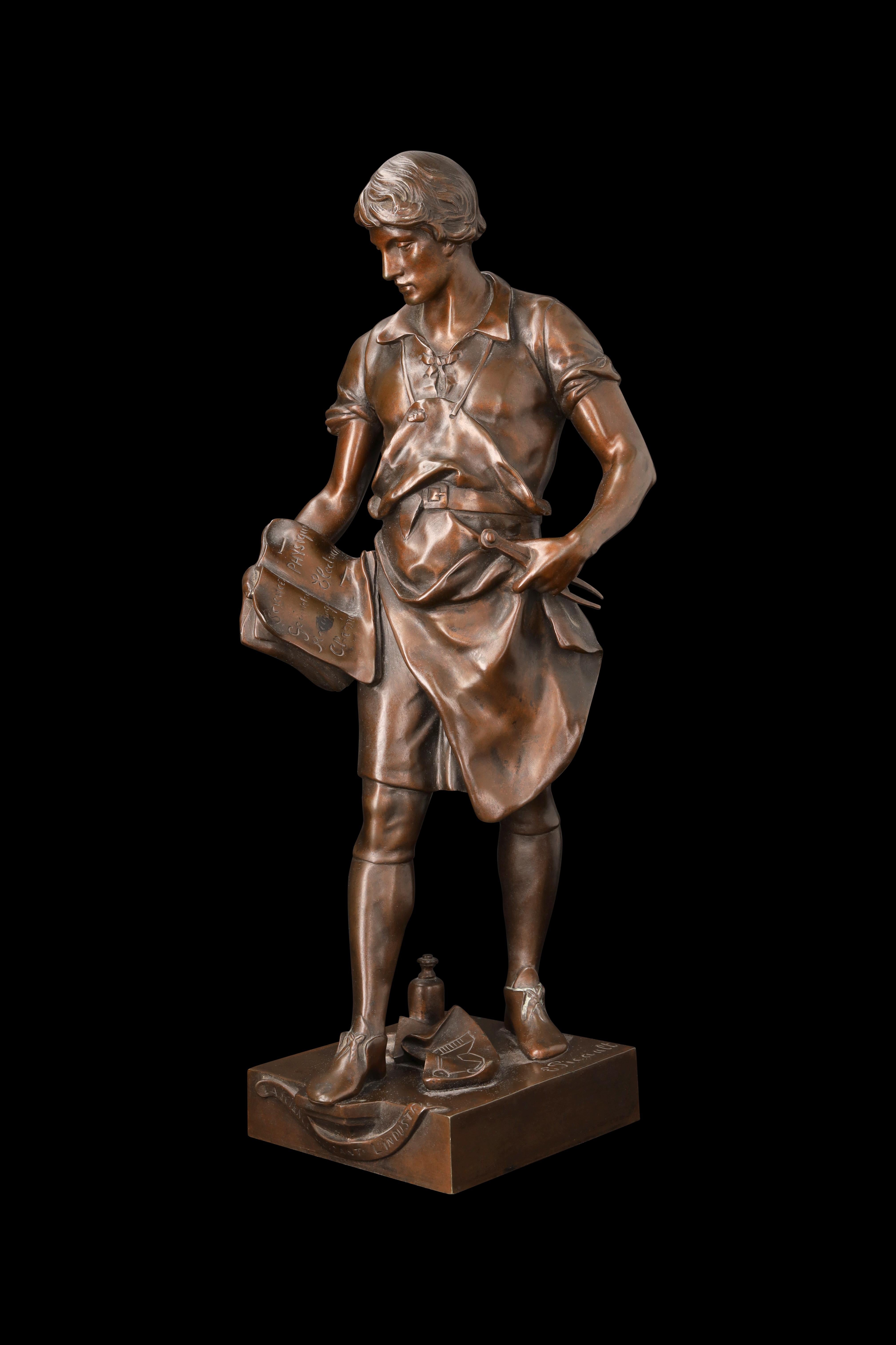 La scultura è un'opera in bronzo dell'artista francese Émile Picault (1833-1915).   È tipico delle sue figure allegoriche e combina un meticoloso lavoro figurativo con un messaggio moralizzante o filosofico.   

1. Descrizione:   

L'opera raffigura
