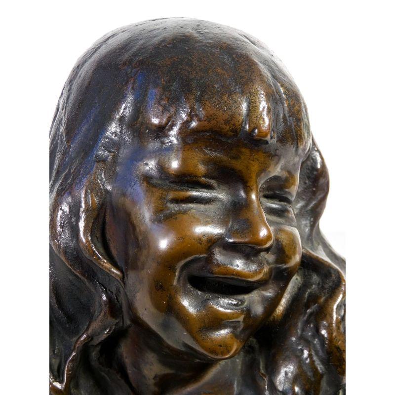 Italian Bronze Sculpture Signed Corrado Betta, Girl For Sale