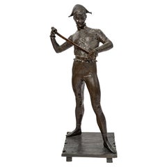 Bronze Sculpture, Signed Dubois, the Harlequin