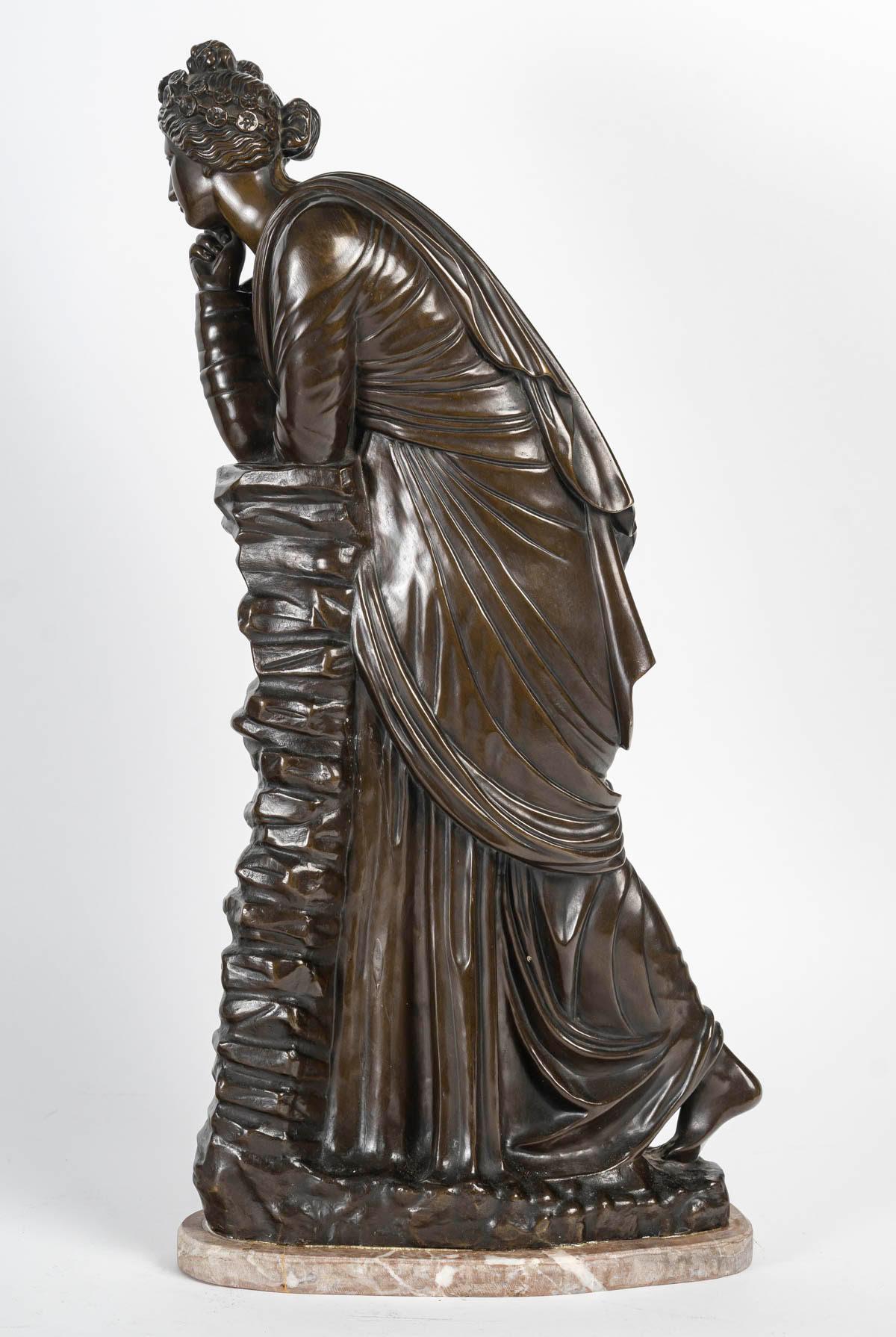Bronze sculpture, signed F. Barbedienne, 19th century, Napoleon III period.

Bronze sculpture, marble base, mechanical reproduction, signed F. Barbedienne, foundryman, pretty draped woman, 19th century, Napoleon III period.
h: 58cm, w: 30cm, d: 17cm