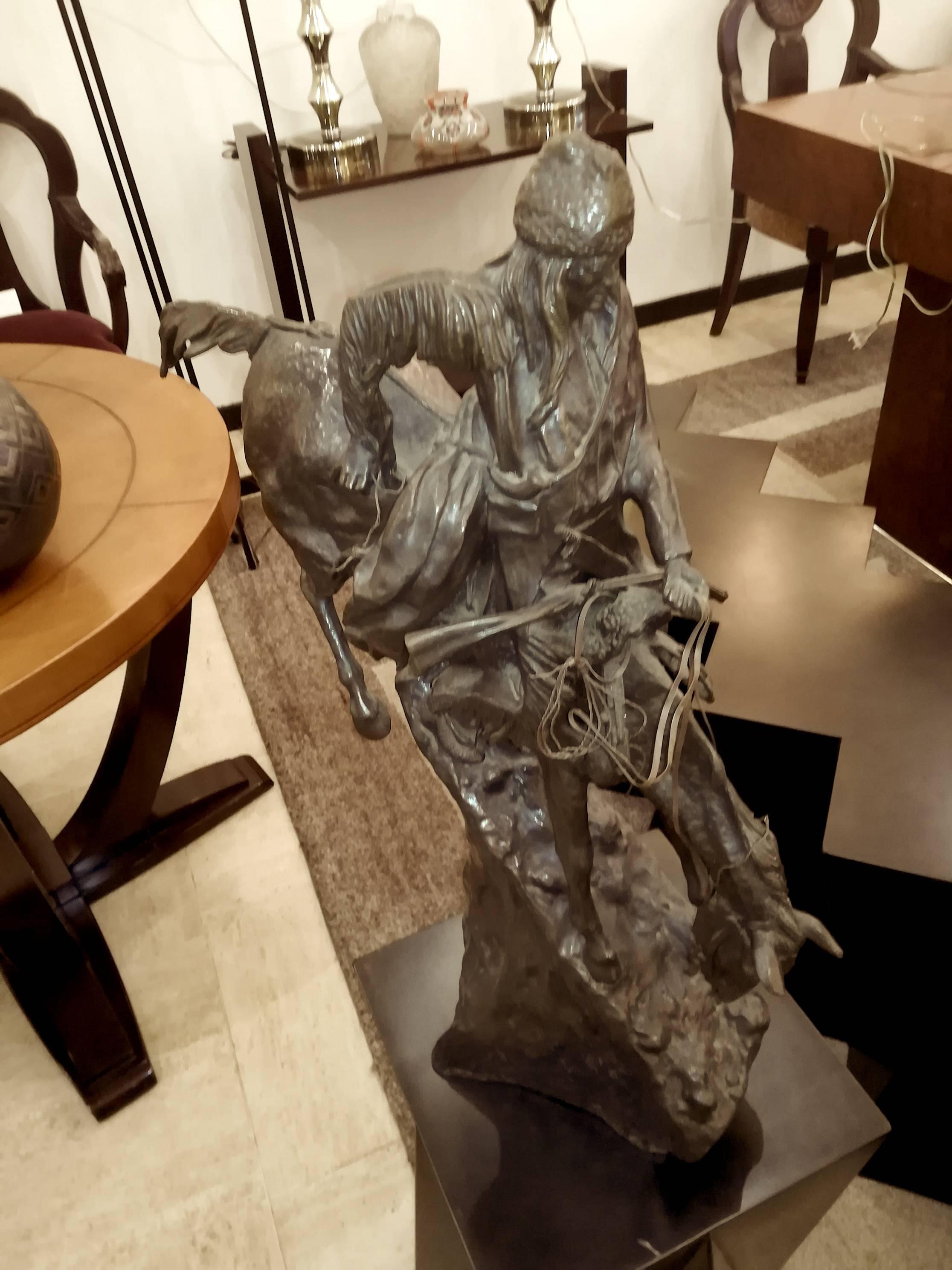 Mid-Century Modern Bronze Sculpture Signed Frederic Remington