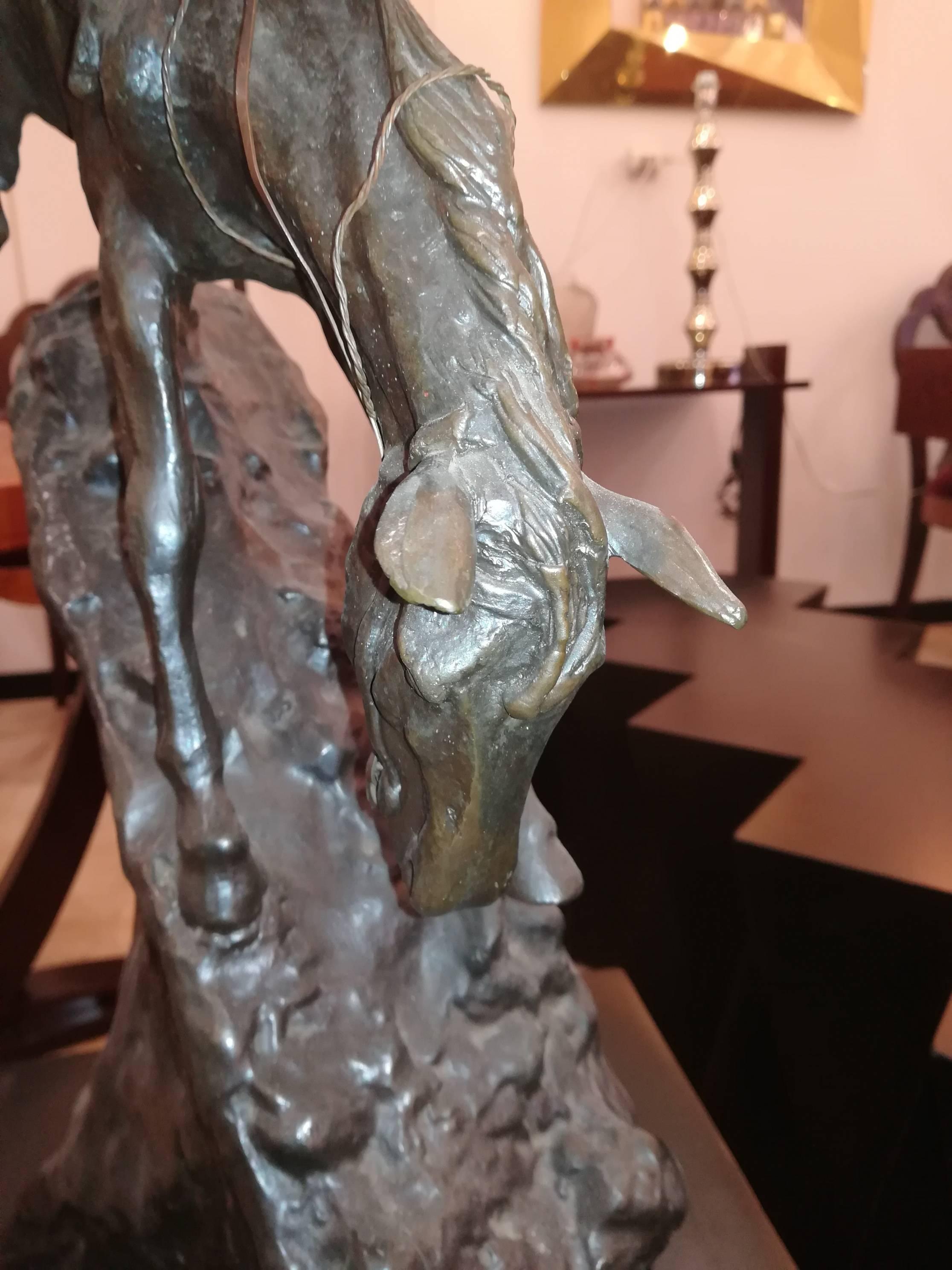 Bronze Sculpture Signed Frederic Remington In Excellent Condition In Saint-Ouen, FR