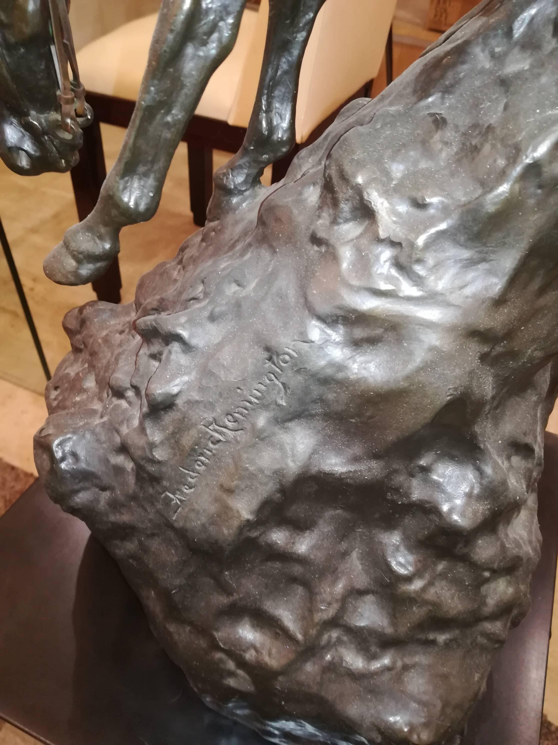 Bronze Sculpture Signed Frederic Remington 2