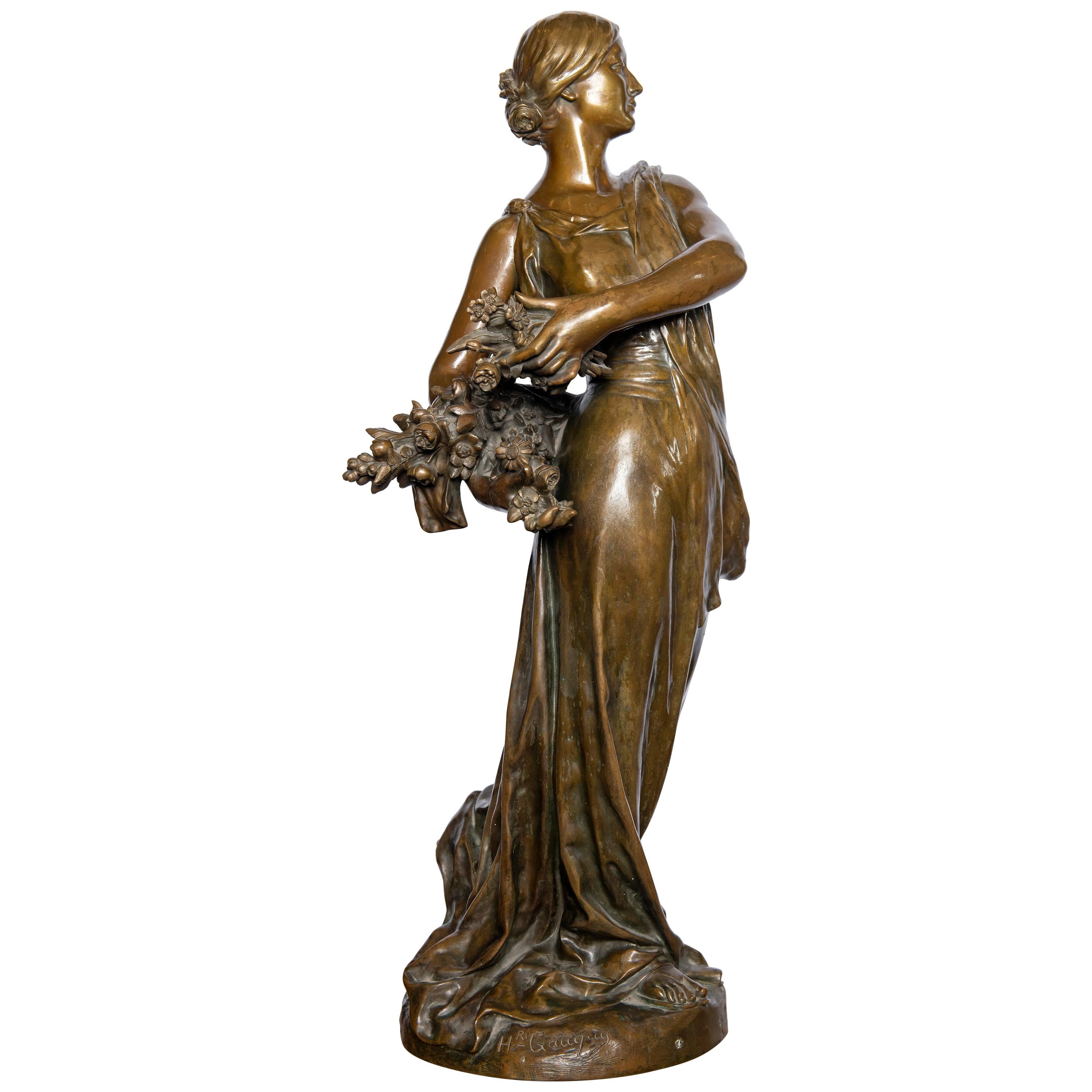 Bronze Sculpture Signed H. Gauquie, France, Late 19th Century For Sale at  1stDibs