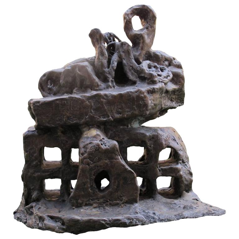 Bronze Sculpture "Sortie De Chaos Aux Mots Éclatés" 2005, by Catherine Val
