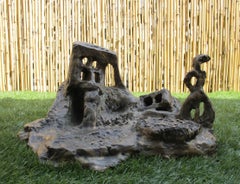 Bronzeskulptur "Sortie de chaos:: avec silhouette" 2005:: von Catherine Val