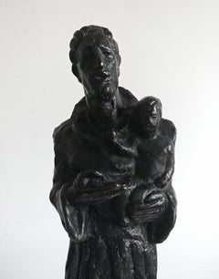 Sculpture en bronze Saint Antoine de Padua avec le Child Child Child par Ivan Mestrovic