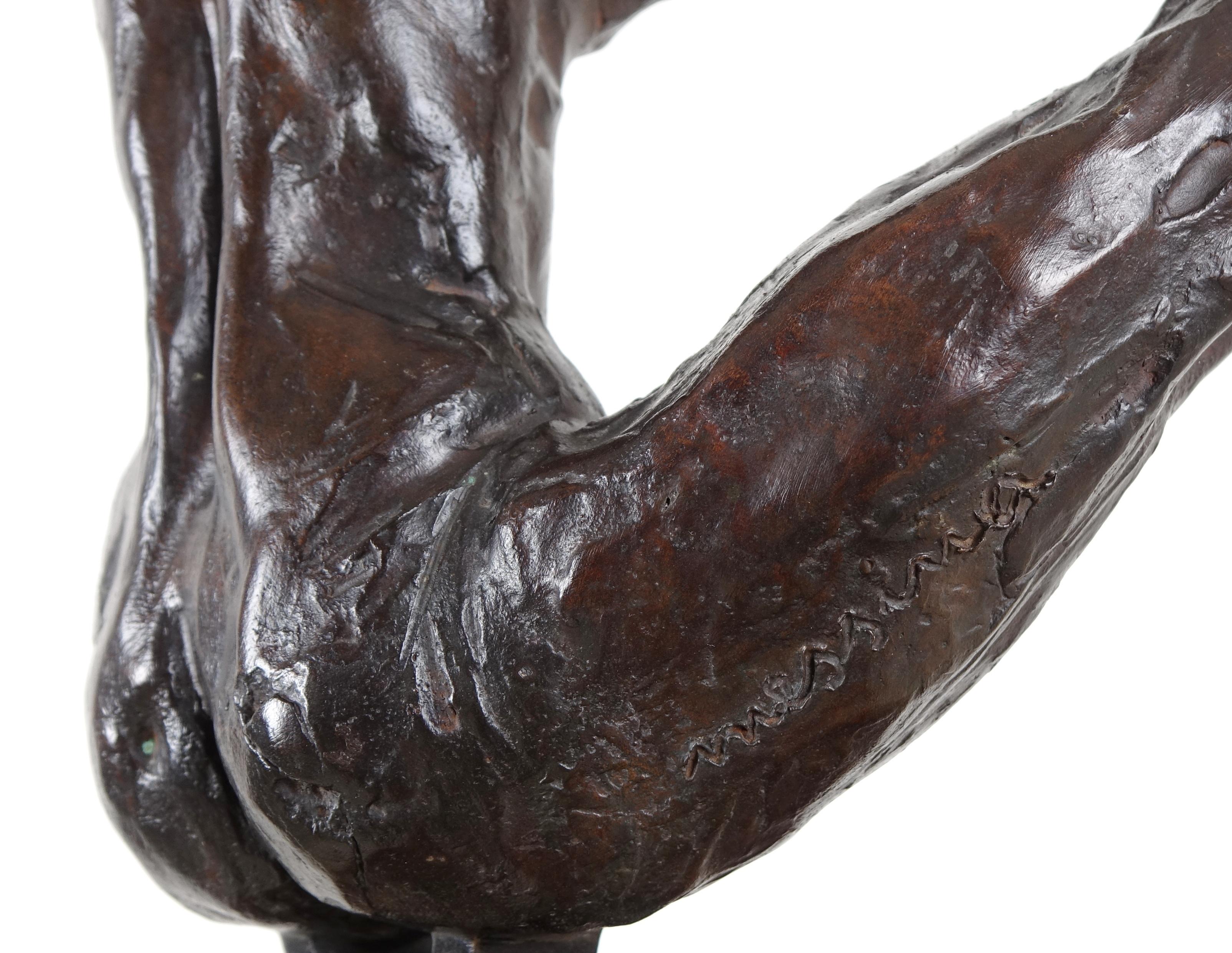 BRONZE SCULPTURE STATUE SIGNED FRANCESCO MESSINA SUBJECT AIDA ACCOLLA ÉTOILE ALLA SCALA
Bronze sculpture statue signed Messina
Depicting the Etoile Aida Accolla
Made in 1974
The wooden base and the steel perch are original Francesco