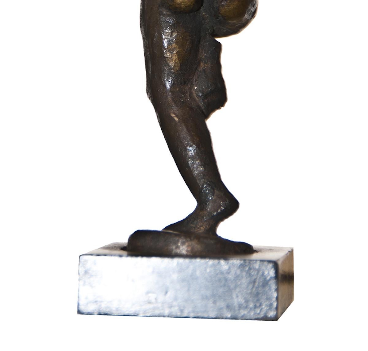 Passo di Danza is a bronze sculpture representing a Dancer with wooden base. Signed and dated under the base. Certificate of authenticity signed by the artist. 

Giuseppe Mazzullo was an Italian artist and sculptor. After graduating from the Academy