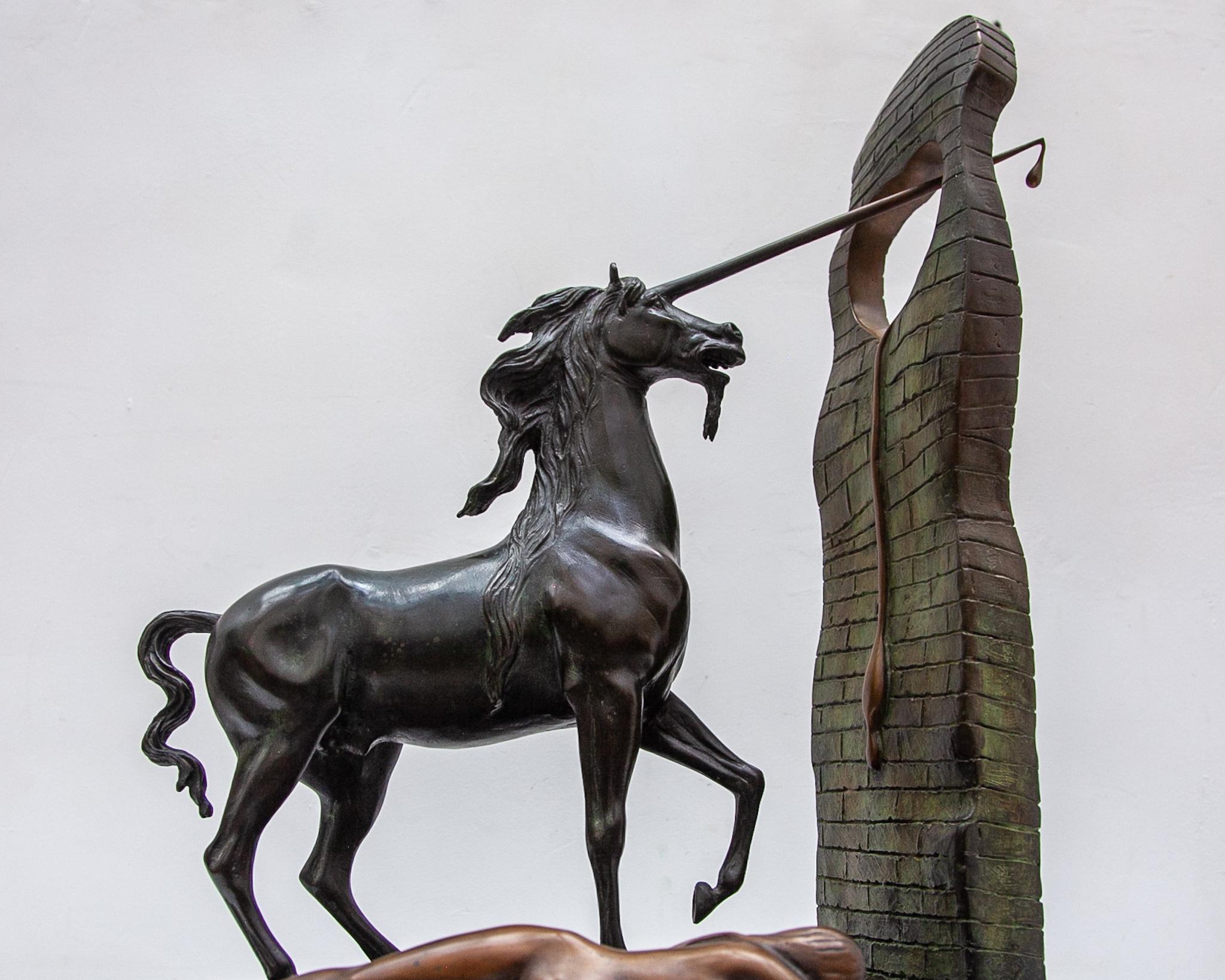 Bronze Sculpture Surrealism Unicorn by Dali 1984, Spain 3