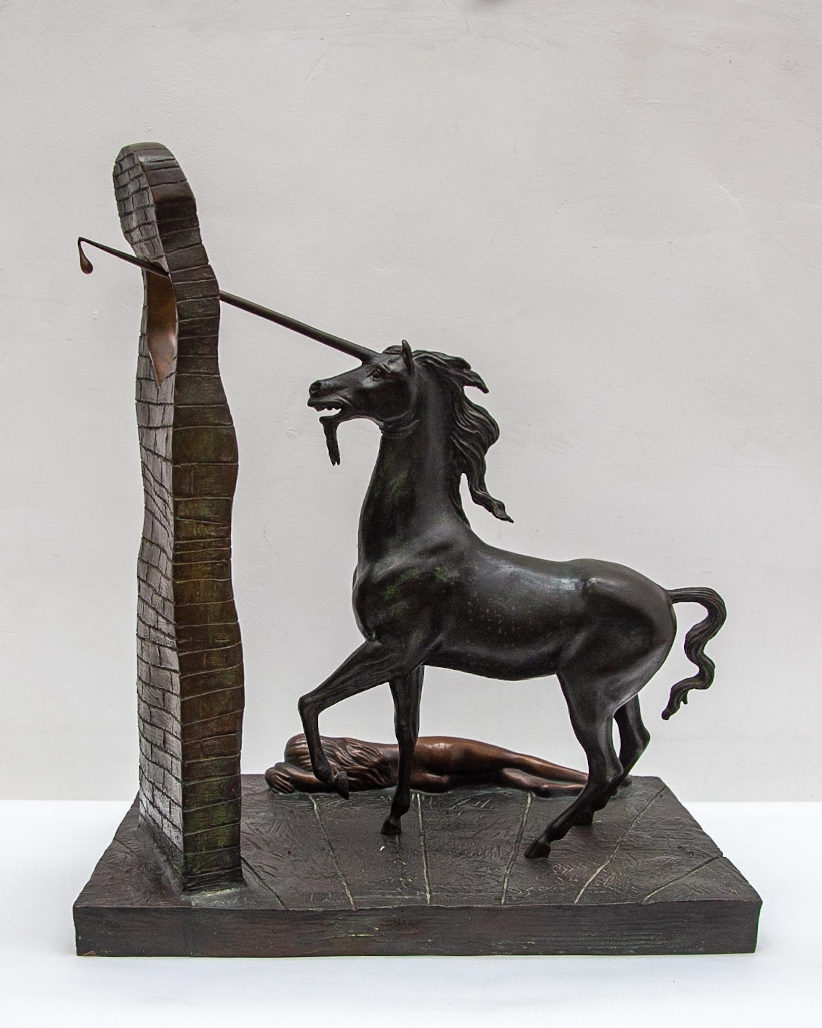 Bronze Sculpture Surrealism Unicorn by Dali 1984, Spain 1